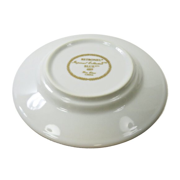 TWO (2) RETRONEU IMPERIAL COLLECTION '95 Blue 22K Gold Band 6" Saucer Plate - Picture 5 of 6